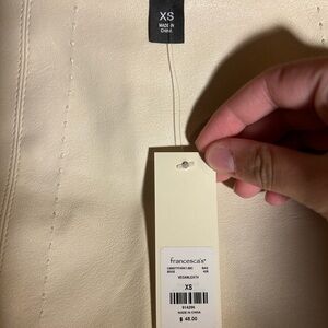 Cream Leather Francesca’s Mini Skirt